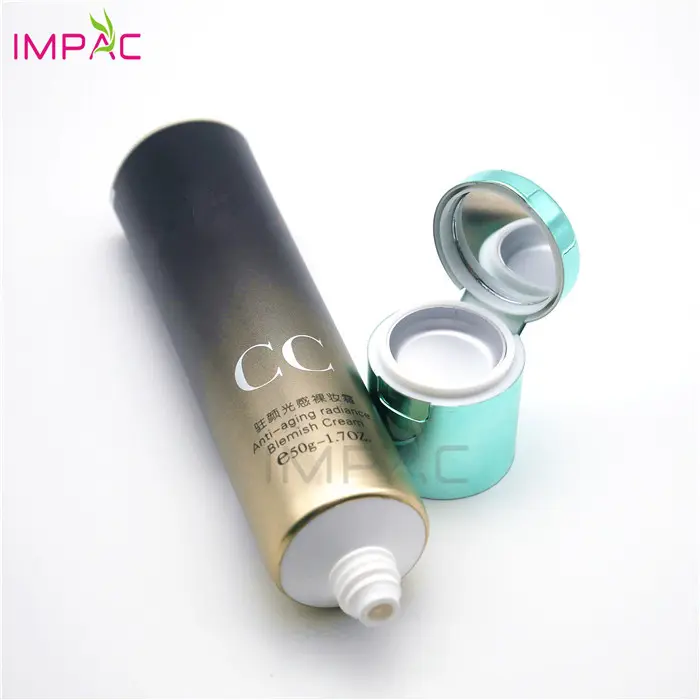 creative mirrored cap cosmetic face CC foundation soft plastic cream tube 50g