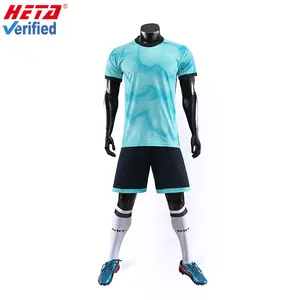 Jersey Sepak Bola Cetakan Sublimasi Jersey Sepak Bola Poliester 100% Kustom Stok Jersey Sepak Bola