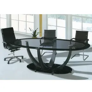 Meeting Room Modern Glass Desk Conference Office Table Elegant Round Meeting Table