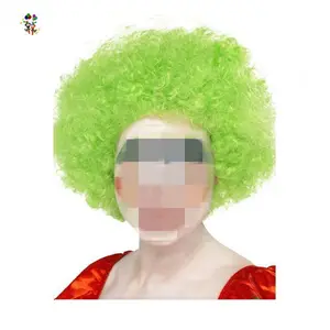Disfraz de fiesta barato pelucas de <span class=keywords><strong>payaso</strong></span> sintéticas afro rizadas cortas de color <span class=keywords><strong>verde</strong></span> - Product Image 1