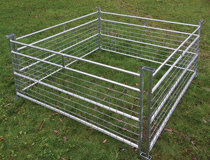 VidaXL Corral <span class=keywords><strong>para</strong></span> Ovejas de 4 Paneles, 183 x 183 x 92 cm, Acero Galvanizado, Madera Tratada Térmicamente, Cercado con Cierre <span class=keywords><strong>para</strong></span> Ovejas - Product Image 3