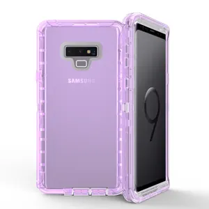 Transparan Heavy Duty Kasar Full Body Shockproof Cover 3 In 1 Pelindung Bening Case Telepon untuk Samsung GALAXY Catatan 9