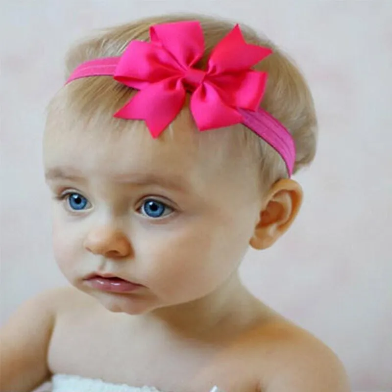 Großhandel 196 Farben gestrickt elastisches Haar Bogen-Kopfband rosa weiß Rüschenband Blumenmädchen niedlicher Party-Stil Babykopfband