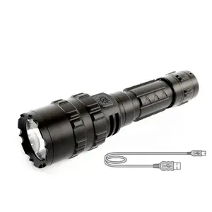 Chuyên nghiệp bền khó khăn T6 10W Husky LED Torch ánh sáng USB có thể sạc lại dài phạm vi ngoài trời đèn pin cho cắm trại