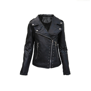Inclinación <span class=keywords><strong>de</strong></span> la cremallera <span class=keywords><strong>de</strong></span> diseño <span class=keywords><strong>de</strong></span> moda Slim chicas <span class=keywords><strong>mujer</strong></span> cuero PU <span class=keywords><strong>chaqueta</strong></span> - Product Image 1