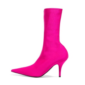 Elegante <span class=keywords><strong>Punta</strong></span> <span class=keywords><strong>A</strong></span> <span class=keywords><strong>Punta</strong></span> scarpe Basse <span class=keywords><strong>Tacco</strong></span> Sottile Lycra Calzino Donna di Avvio - Product Image 1
