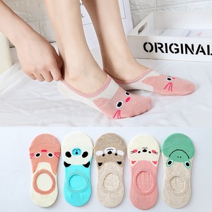 Chaussettes basses invisibles en coton pour femmes, personnalisées, antidérapantes, à motifs d'animaux de dessin animé (grenouille, <span class=keywords><strong>chat</strong></span>, panda), fines et bon marché - Product Image 4