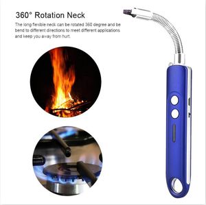 قوس كهربائي ولاعة USB أخف BBQ ، طويلة غاز فرن المطبخ طباخ شمعة أخف وزنا