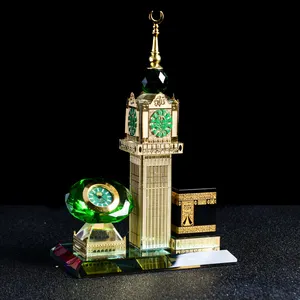 Kaaba Makkah La Mecque Horloge Tour Abraj Al Bait souvenir Musulman cristal voiture accessoires cadeaux