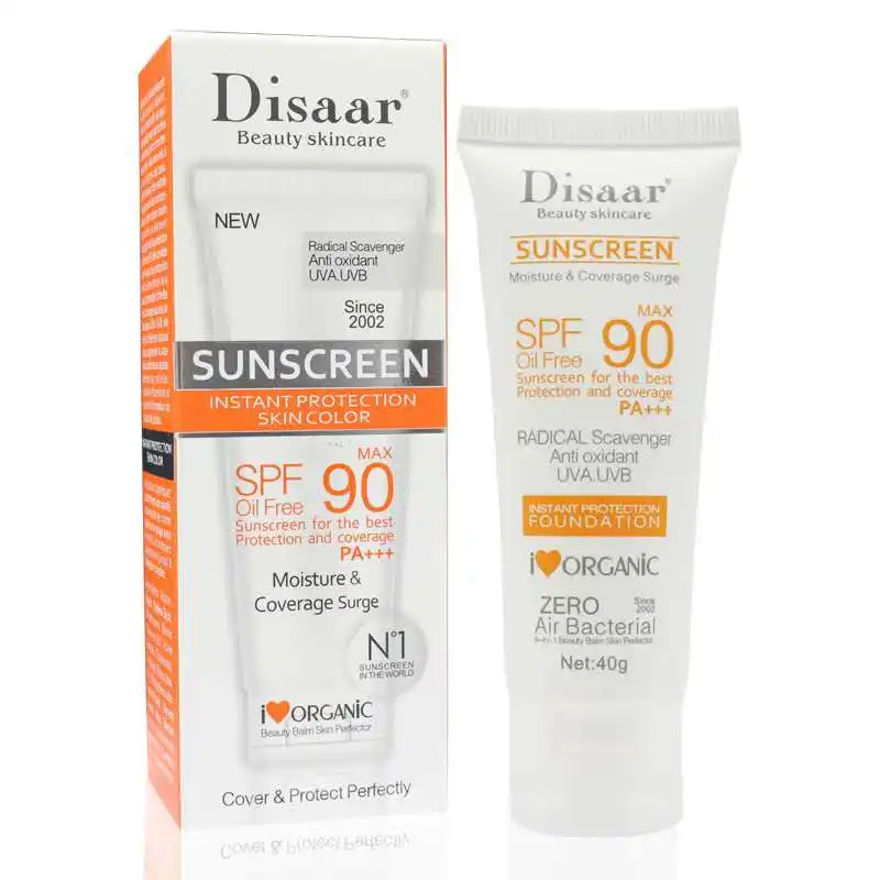 Disaar hidratante protetor solar spf 90, clareamento orgânico, protetor solar, creme facial spf 90