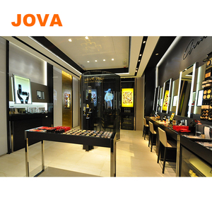 Vitrine de présentation en verre pour cosmétiques en or, étagère de magasin, présentoir de cosmétiques en bois <span class=keywords><strong>Loreal</strong></span> Mac - Product Image 5
