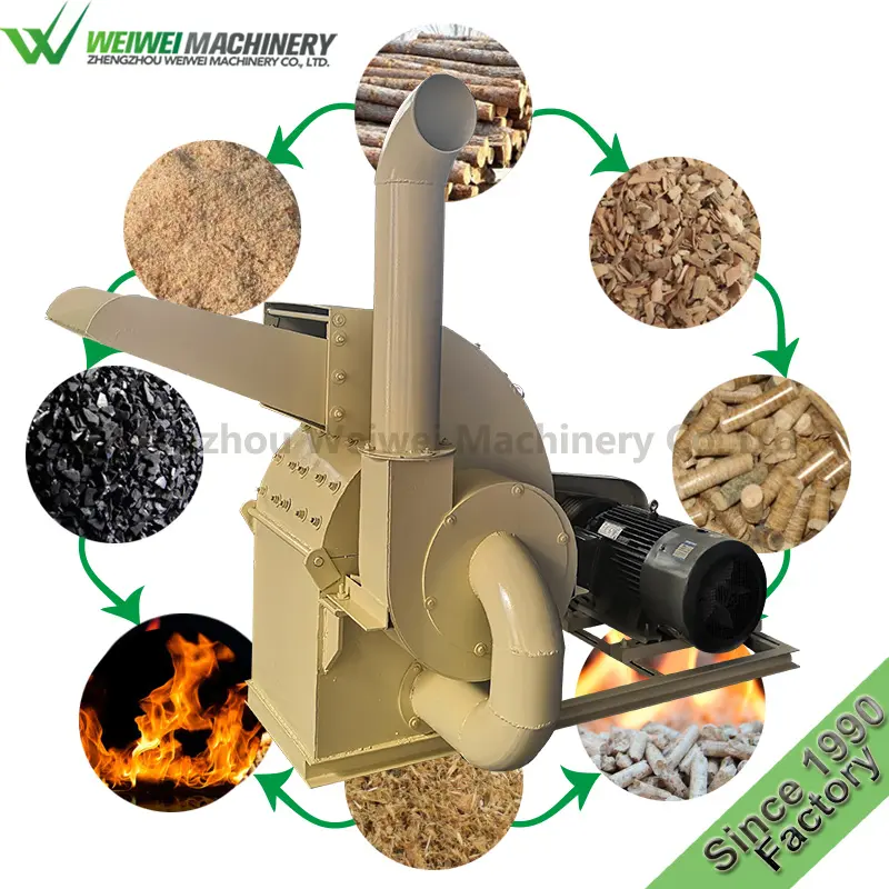 Weiwei Wood Waste Sawdust Powder Garden Fertilizer Chips for Biomass Pellet Machine Crush Wood Logs Making Sawdust Customized