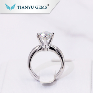 Tianyu platino 950 <span class=keywords><strong>solitario</strong></span> incoloro blanco Moissanite banda de eternidad anillos de <span class=keywords><strong>compromiso</strong></span> para las mujeres Dama - Product Image 6