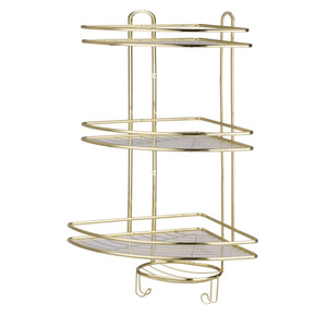 Hot Bán 3 Tier Thép Không Gỉ Phòng Tắm Vòi Sen Lưu Trữ Giá Góc Đứng Khăn Tắm Caddy - Product Image 1
