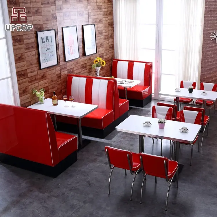 (SP-CT833) Fast Food Modern Commercial Sofa Bench Booth used Restaurant Furniture Seating Tables Chairs restaurant Set