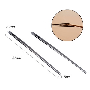 RTS DIY deri dikiş el sanatları aracı deri örgü iğnesi çift delikli deri halat dantel iğne - Product Image 2