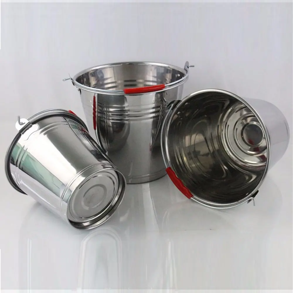 10Liter African Style Stainless Steel Bucket with strong Handle