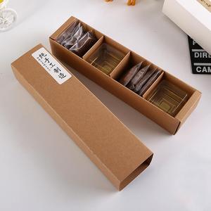 Commercio all'ingrosso personalizzato marrone bianco rosso cavità 50g Mooncake <span class=keywords><strong>confezione</strong></span> <span class=keywords><strong>regalo</strong></span> biscotti di cottura scatole di carta imballaggio tè alle erbe liofilizzato - Product Image 3