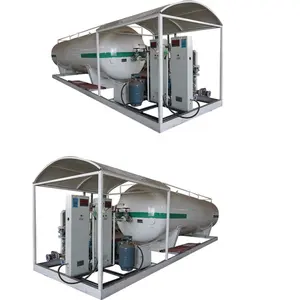 Chengli Merek 5 Ton Gas LPG Silinder Mengisi Bottling Plant 10000 Liter Gas LPG Skid Stasiun Dipasang Gun Ganda Meter dijual