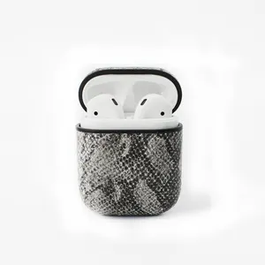 Python 蛇皮谷物 PU 皮革耳机保护套苹果 Airpods 2 充电盒