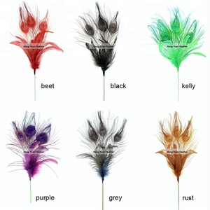 Christmas decorative peacock feathers Pics floral Sprays for weddings, centerpieces, and more - Product Image 2