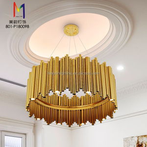 De lujo contemporáneo moderno de sala comedor de oro vestíbulo imperio candelabro de cristal - Product Image 6