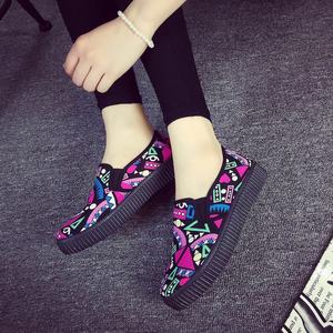 De alta calidad de las mujeres Zapatos blanco negro casual de lona de goma de zapatos y zapatos de lona de <span class=keywords><strong>mujer</strong></span> - Product Image 3