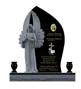 cheap price black granite tombstone