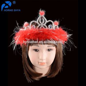 D-42 High Prime calidad delicado moda simple diseño personalizado OEM pluma roja corona <span class=keywords><strong>de</strong></span> Reina para los niños - Product Image 1