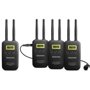 Saramonic VmicLink5 RX + TX + TX + TX Kamera Monte Dijital Kablosuz Mikrofon Sistemi Üç Bodypack Vericiler ve Yaka Mi