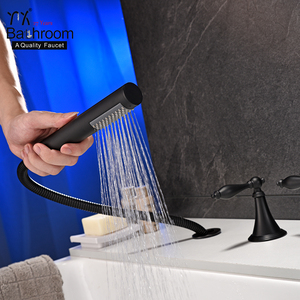 Salle de bains douche pièces noms 5 trous robinet de bain mat noir robinet de baignoire - Product Image 1