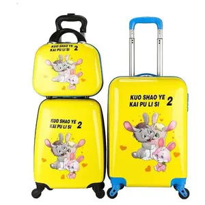 Cool lederen Nieuwe stijl tas 4 Wielen Kinderen Trolley 45 cm/50 cm/55 cm kids wielen bagage tas