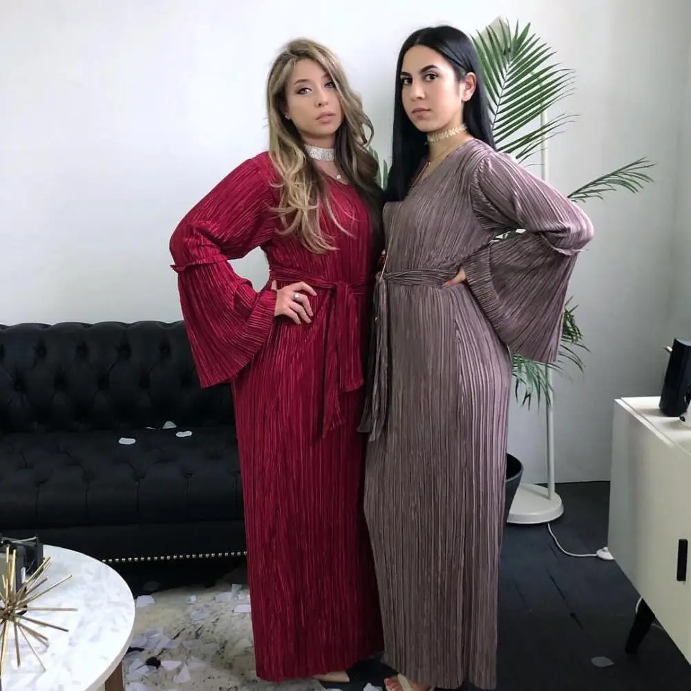 Abaya — robe Maxi pour femmes, tenue de Cocktail islamique et islamique, manches longues, Kaftan, Jilbab, Hijab, Vintage
