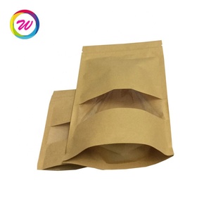Tailles variées Stand up Front Window Craft Paper Packing Pouch Zipper Top - Product Image 4