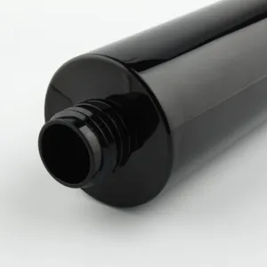 Botella de agua cosmética de plástico negro con tapa de rosca, 100ml, 120ml, 150ml
