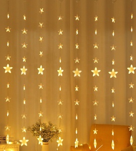 Venta caliente 80 estrellas 144 luces de cadena de cortina LED 8 modos conectables luces de cortina de <span class=keywords><strong>ventana</strong></span> de lujo con 8 modos intermitentes - Product Image 2