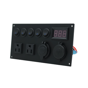 Panneau de commande <span class=keywords><strong>pour</strong></span> <span class=keywords><strong>camping</strong></span>-<span class=keywords><strong>car</strong></span> 12V 240V avec moniteur de <span class=keywords><strong>batterie</strong></span> USB et <span class=keywords><strong>chargeur</strong></span> séparé - Product Image 2