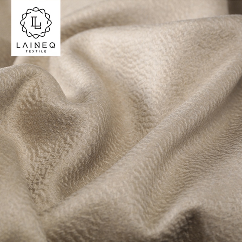 Modal Double Sided Water Ripple Pattern Cashmere Winter 100%wool Fabric for Women Long Coat