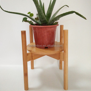 調節可能なモダンな木製竹屋外屋内植物スタンド - Product Image 1