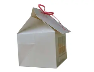 Boîtes à cupcake 4 trous, blanc uni, design créatif, à forme de maison, avec insertion de papier, boîte à gâteaux décorative, vente en gros, 10 pièces