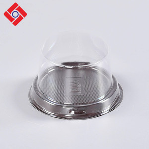 Desechable de plástico transparente redondo Mousse pastel de queso de embalaje de la caja de la ampolla con tapas - Product Image 1