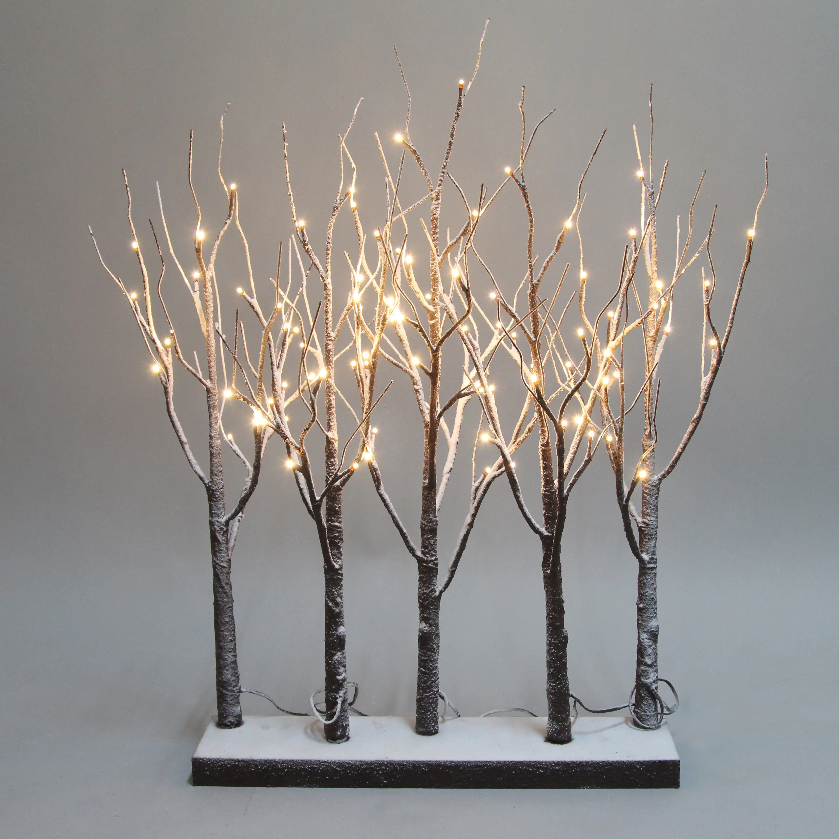 شجرة البتولا, LED مضاءة الثلجية براون شجرة البتولا تشكيلة أضواء السياج بستان 30IN