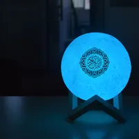 Equantu-Lámpara quran táctil con forma de Luna, altavoz quran con forma de diente azul, ideal para regalo de Ramadán musulmán islámico, SQ168