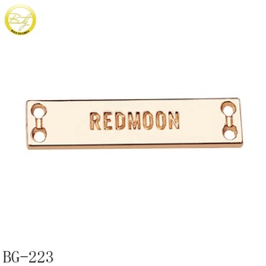 Anti-oxidation Swimwear Metal Letter Tags Rectangle Shape Gunmetal Name <strong>Label</strong> <strong>Clothes</strong> Branded Logos <strong>Maker</strong> - Product Image 5