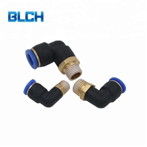 Neumático <span class=keywords><strong>PL</strong></span> macho roscado 90 tubería codo grado manguera de conexión rápida conectores - Product Image 1