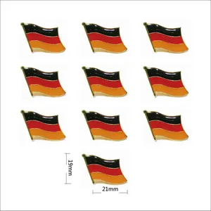 Venta al por mayor de impresión personalizado Alemania Suecia Arabia Saudita Alemania bandera de Canadá Pin de solapa de Metal placa con epoxi