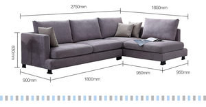 Nuevo modernos sofás seccionales 2 unidades seccional sofá cama esquina tela sofá - Product Image 6