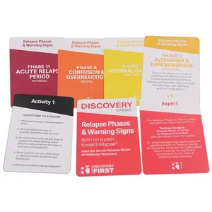 Wjpc cartões de atividade flash de pvc, personalizado, história preta, visualização, educacional, cartões de advertência, cartão flash
