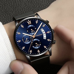Orologio <span class=keywords><strong>da</strong></span> <span class=keywords><strong>Polso</strong></span> al Quarzo CRNAIRA di Lusso, Nuovo Modello Semplice ed Elegante, Impermeabile in Acciaio Inossidabile per <span class=keywords><strong>Uomo</strong></span> - Product Image 1