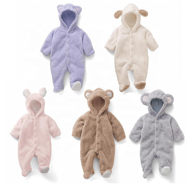 Теплые ушные декор с капюшоном Footed Длинные рукава детские пижамы